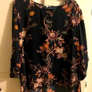 Maurices blouse size xxl navy print